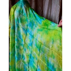 Velo in seta batik bronzo marrone