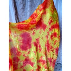 Velo in seta batik bronzo marrone